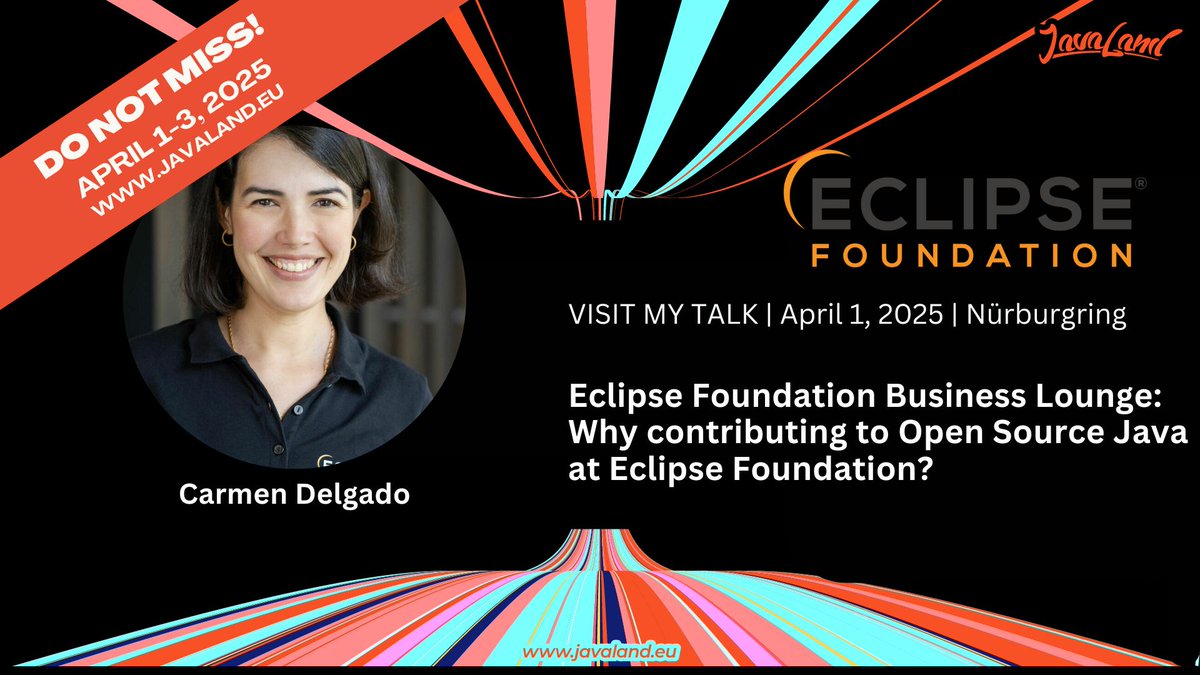Experience the <a href="/EclipseFdn/">Eclipse Foundation</a> Track at #JavaLand 2025! Carmen Delgado <a href="/cldelgadop/">Carmen Delgado</a> tells you why you absolutely should be contributing to Java open source projects to maintain them and improve your own skills at the same time. scomp.ly/5gNB6zw