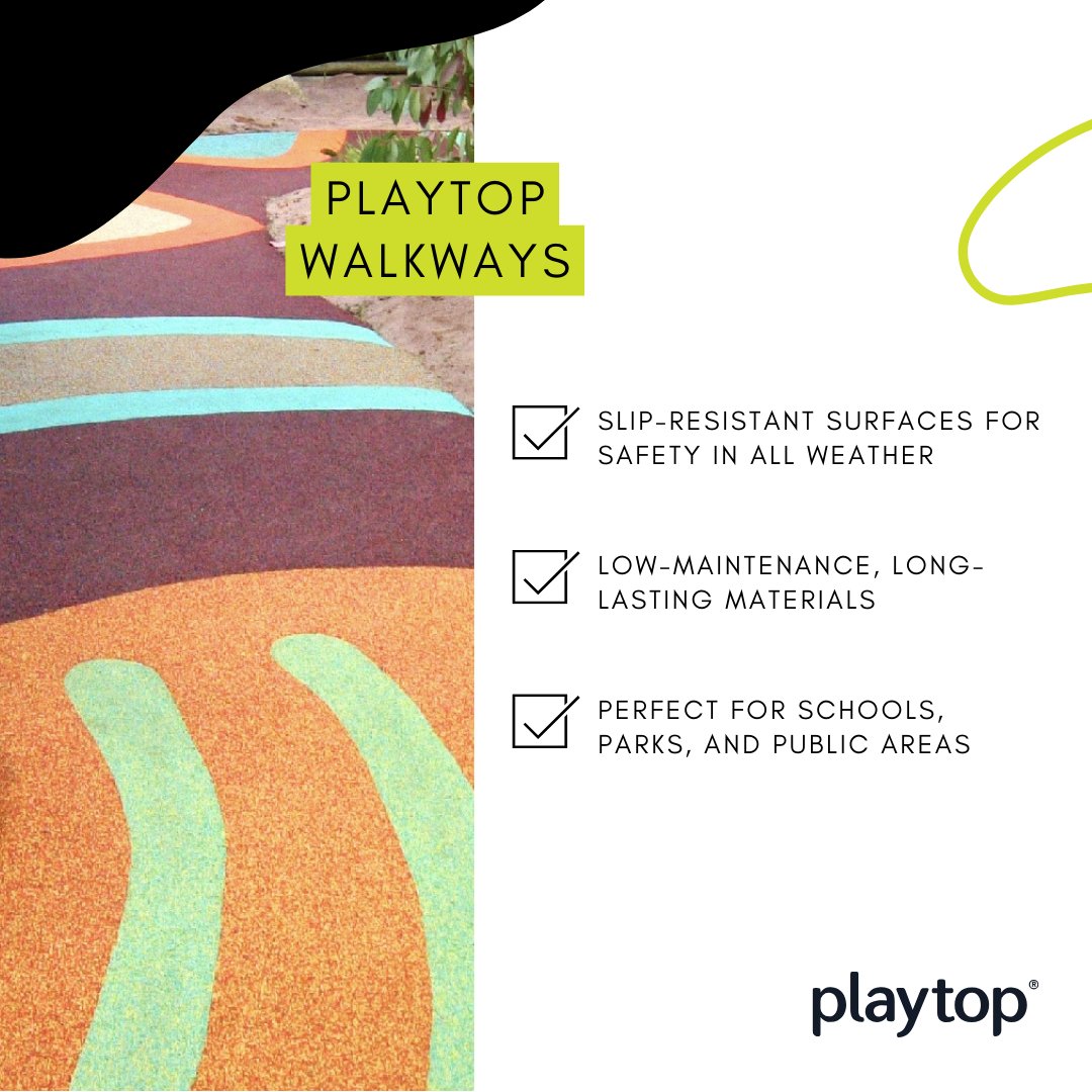 Create safe, eco-friendly paths with Playtop UK walkways 🌍🚶‍♂️

Perfect for parks &amp; busy outdoor spaces, our solutions balance safety, sustainability &amp; durability.

Explore Playtop walkways:
ow.ly/Hn8X50UVwjC

#SafePaths #OutdoorSpaces