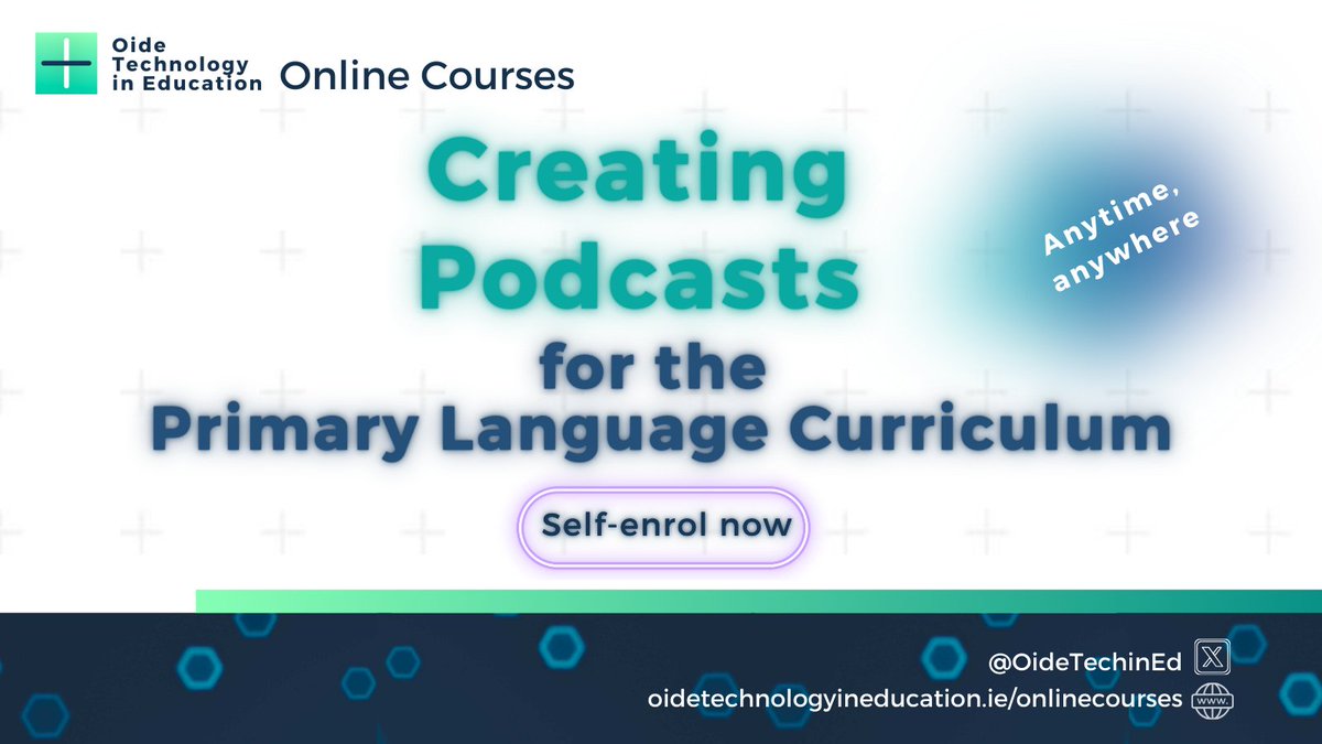 Oide Technology in Education (@oidetechined) on Twitter photo Primary teachers: you might value an opportunity to learn about creating podcasts to support the PLC in your own time and at your own pace? Try our free online course!
Self-enrol: bit.ly/Podcast-PLC
#ICTonlinecourses <a href="/Oide_Ireland/">Oide Schools' Support Service, Ireland</a> <a href="/OidePrimaryLgs/">Oide Primary Languages</a> <a href="/OidePriLiteracy/">Oide Primary Literacy</a> Primary teachers: you might value an opportunity to learn about creating podcasts to support the PLC in your own time and at your own pace? Try our free online course!
Self-enrol: bit.ly/Podcast-PLC
#ICTonlinecourses <a href="/Oide_Ireland/">Oide Schools' Support Service, Ireland</a> <a href="/OidePrimaryLgs/">Oide Primary Languages</a> <a href="/OidePriLiteracy/">Oide Primary Literacy</a>