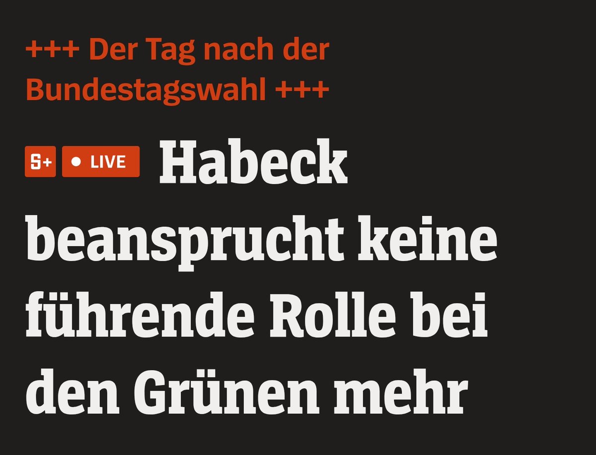 #Habeck sagte gerade bei der PK, dass er keine führende Rolle bei den Grünen mehr anstreben will. 
Das wäre sehr bedauerlich, denn er ist einer der besten Politiker, den diese Partei und dieses Land hat.