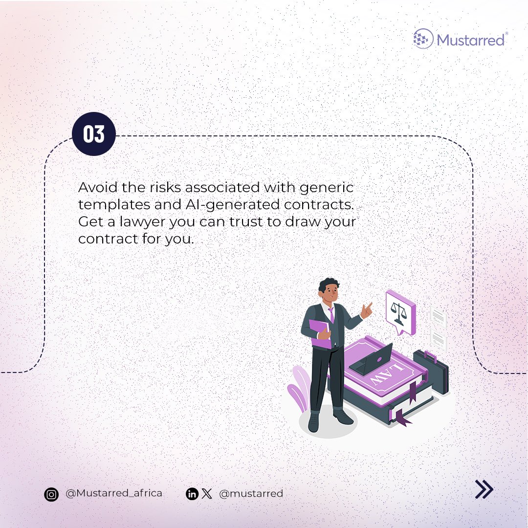 mustarred's tweet photo. Dear Founder,
Close deals with confidence, not legal battles. Every agreement—big or small—needs legal backing to safeguard your interests. Secure your business the right way.
#StartupSuccess #LegalProtection #FoundersTips #mustarredonamission https://t.co/pEaVV8vVZt