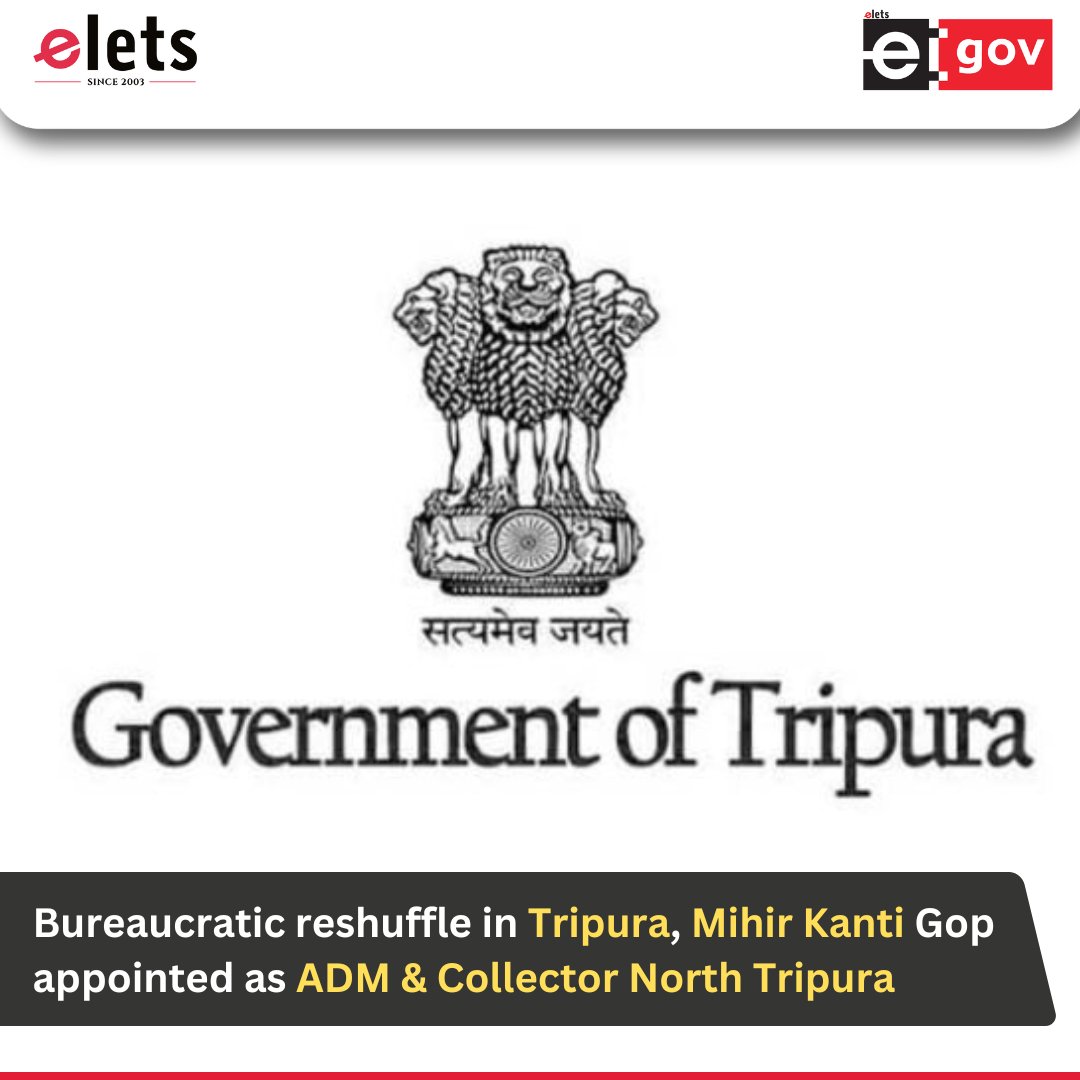 egovonline's tweet image. In a recent administrative reshuffle, the Government of Tripura has transferred and reassigned eight IAS and TCS officers with immediate effect.

Also Read :- lnkd.in/g-YVN7_b

#TripuraAdministration #IASTransfers #GovernanceUpdate #BureaucracyReshuffle #PublicService