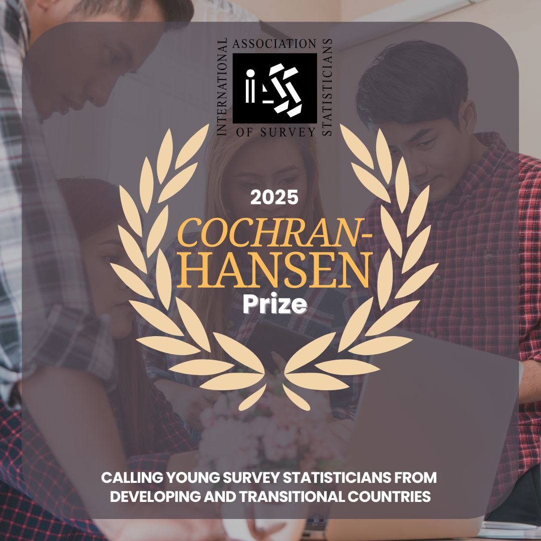 Young statisticians: Submit your paper for the 2025 Cochran-Hansen Prize!🏆

Winner gets €1500 funding to present at ISI World Statistics Congress 2025 in The Hague.

Check all the eligibility and submission criteria here: isi-web.org/article/iass-c…

📅 Deadline: Feb 28, 2025