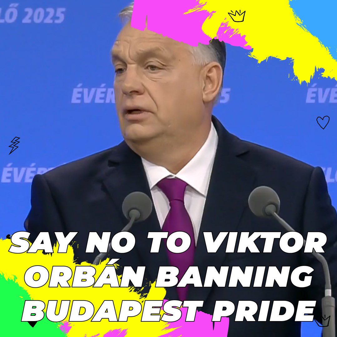 🏳️‍🌈Hungary PM Viktor Orbán is threatening to ban Budapest Pride.✊We WILL NOT LET Viktor Orbán ban Hungary’s largest regular human rights demonstration! 🇭🇺We will fight for freedom of speech and assembly for all!
