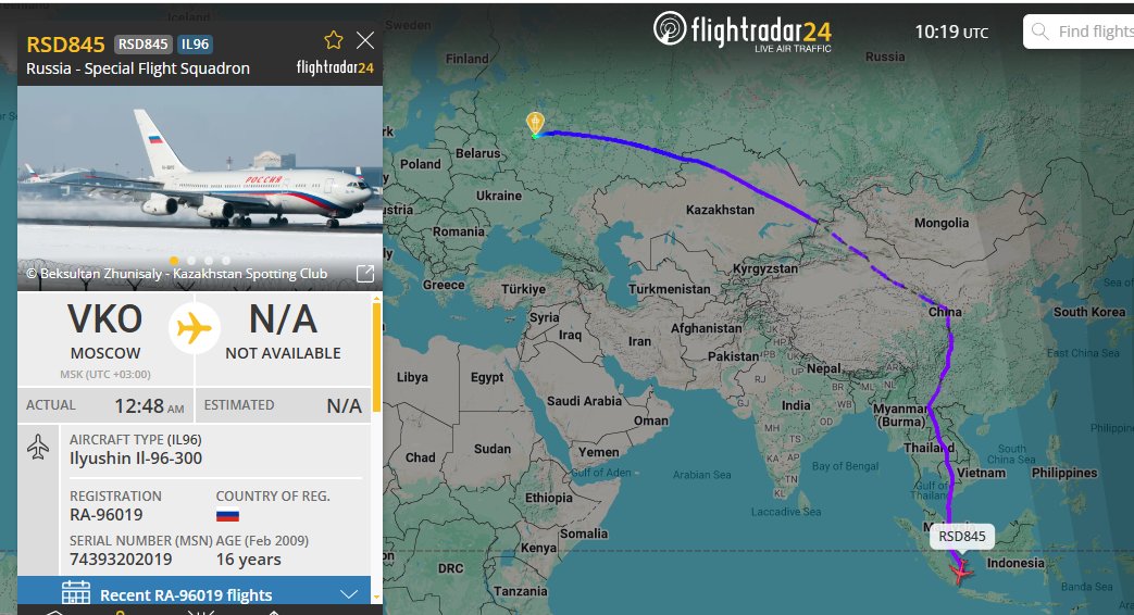 5472_nde's tweet photo. RSD845 #RussianAF IL96-300 currently over #Indonesia. 1019z https://t.co/SQANnYChqq