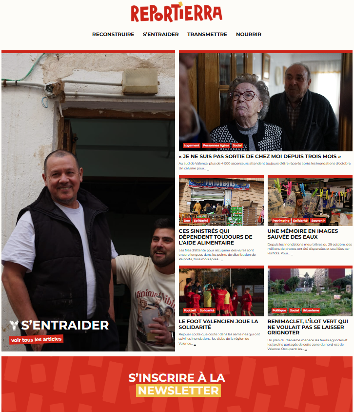 Nos étudiants de 1e année sont partis 8 jours à Valence pour couvrir les conséquences des inondations meurtrières d'octobre dernier. Leurs 54 reportages - 3 mois après la "Dana" - sont en ligne sur "Reportierra", le média qu'ils ont créé pour l'occasion👉reportierra.cfjlab.fr