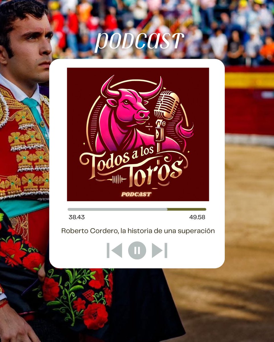 🎙️ La increíble resurrección de Roberto Cordero

✨ Hablamos con el novillero que sufrió una de las cornada más graves de la temporada pasada

🎧 Ya disponible

🔷 Spotify: open.spotify.com/show/4EdJSDxVz…
🔷Ivoox: go.ivoox.com/sq/2524918
🔷 Apple Podcast: podcasts.apple.com/es/podcast/tod…