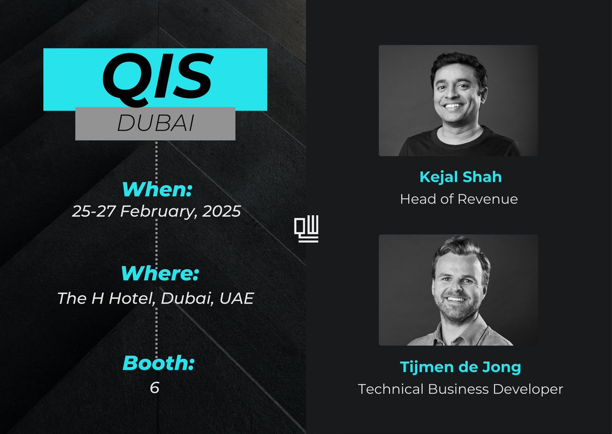 Connect with <a href="/QuantWareHQ/">QuantWare</a> at #QISDubai from 25-27 Feb!

📍 Booth 6 – Meet <a href="/kejalshah/">Kejal Shah</a>  &amp; Tijmen de Jong to learn how our superconducting QPUs can scale your quantum roadmap.

🎙️ Feb 27, 14:40 – Don’t miss Tijmen’s keynote and our special announcement.

#QuantumTech #QPU