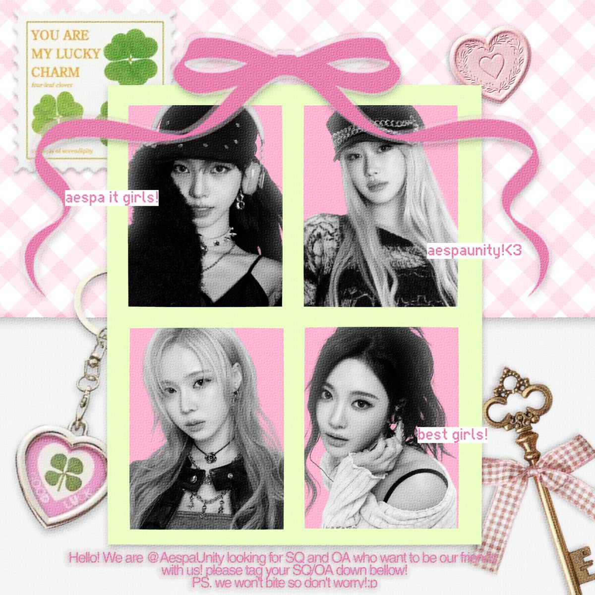 Repost are appreciated! 

We are 𝗔𝗲𝘀𝗽𝗮 𝗨𝗻𝗶𝘁𝘆, seeking SQ/OA who want to form genuine connections with us ❤︎︎ We’re open to partnership too! Just slide into our DMs or share your spark below to make a friendship! We’d love to be friends, thank you.