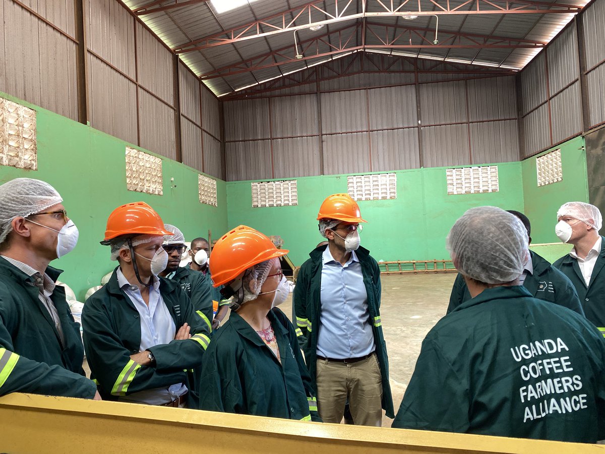Muganzisecure's tweet image. Today as a coffee farmer i am humbled to hosted heads of cooperations from @EUinUG member states as part of their Field visit to central Uganda for the @ROBUST_DeSIRA project . We took them around our facility for them see how far we are trying to empower coffee farmers