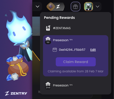 BillieBullishX's tweet image. 😲 OMG, have you noticed that lovely Azul dropped a gift on Nexus? 🎁 Nexus Pre-Season participant rewards will be claimable starting February 28! 🚀🔥 $ZENT @zentry