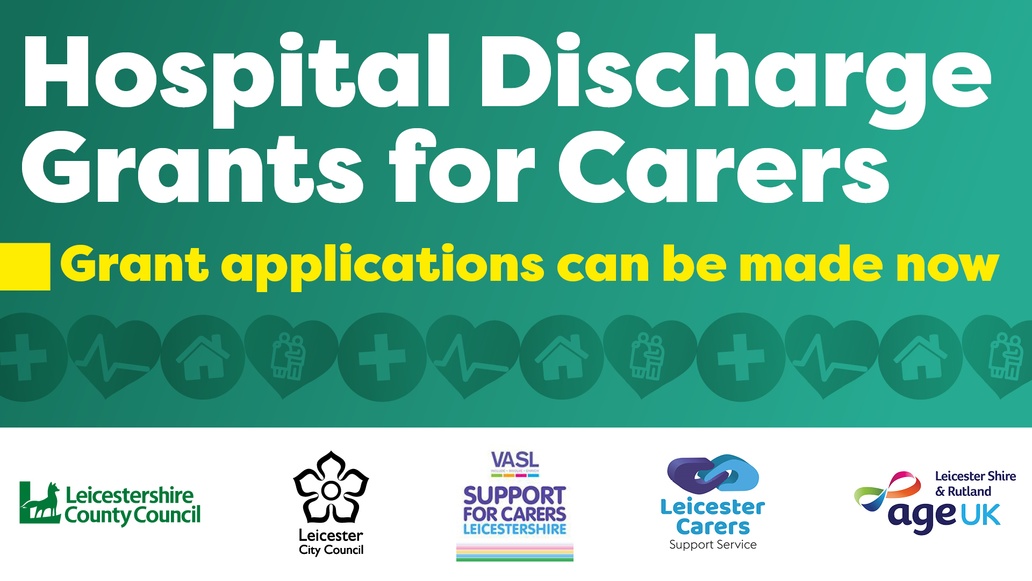 Leicestershire CC (@leicscountyhall) on Twitter photo Our hospital discharge grant is available to eligible unpaid carers aged 18+ looking after someone who is over 18 and has been discharged from hospital in the last 2 weeks. Find out more at orlo.uk/Leicestershire… or call VASL on 01858 468543; email maureen@supportforcarers.org Our hospital discharge grant is available to eligible unpaid carers aged 18+ looking after someone who is over 18 and has been discharged from hospital in the last 2 weeks. Find out more at orlo.uk/Leicestershire… or call VASL on 01858 468543; email maureen@supportforcarers.org