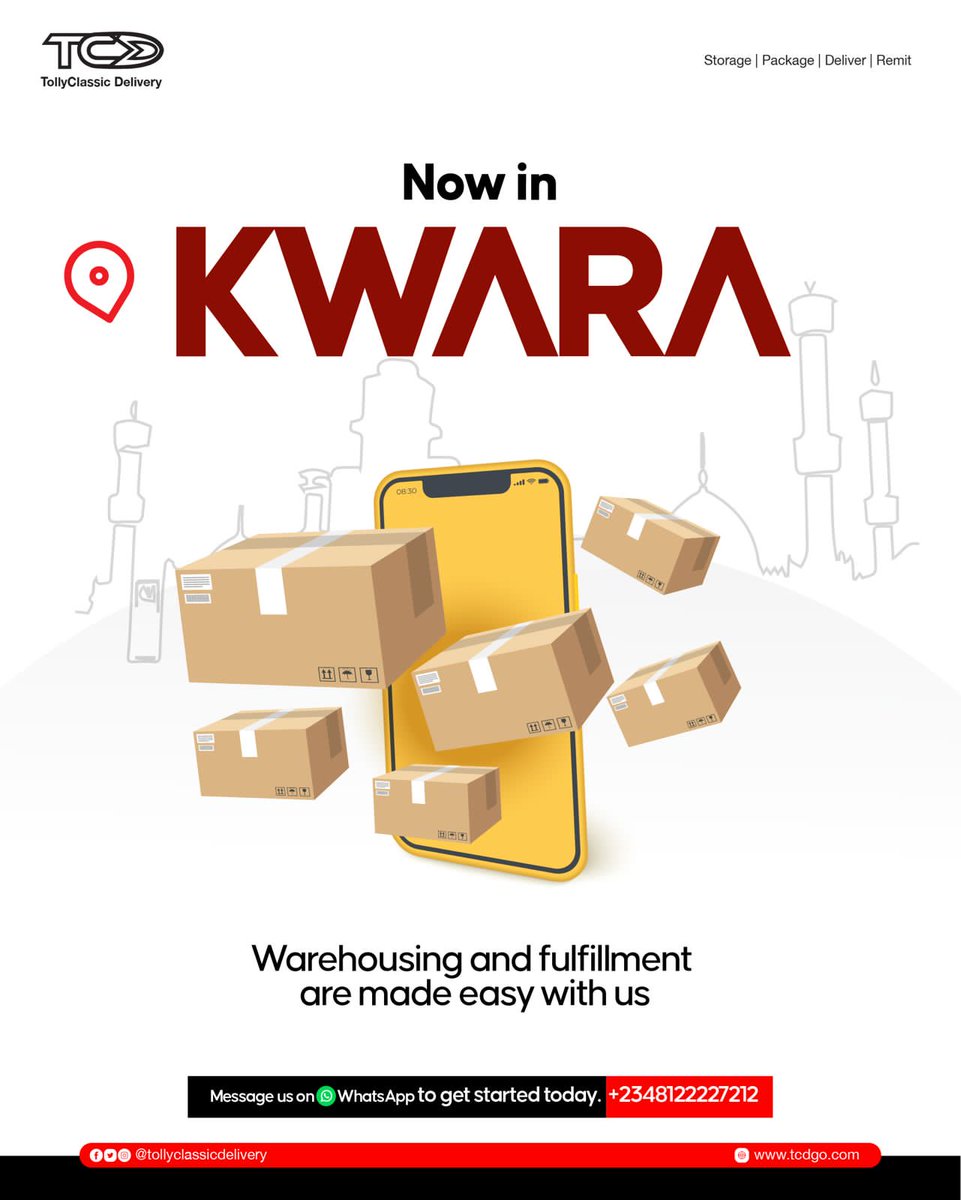 tcd_ng's tweet photo. We’re excited to announce that we are officially LIVE in KWARA!

Are you looking for a warehousing and fulfillment platform to deliver your products to your customers faster in Kwara?

WhatsApp us on +2348122227212 and let’s get started today! https://t.co/twcrAKenqp