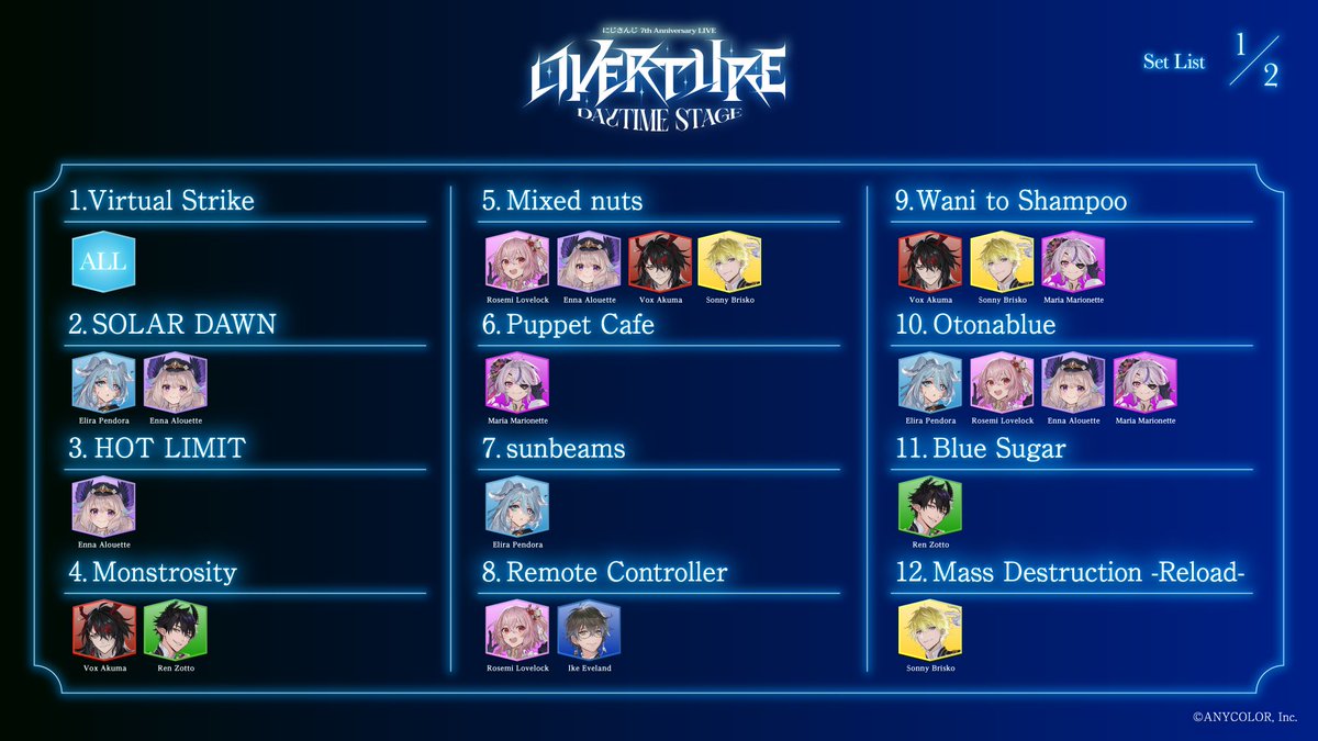 ☀️ #OVERTURE_Daytime ☀️ 📣Setlist Now Available