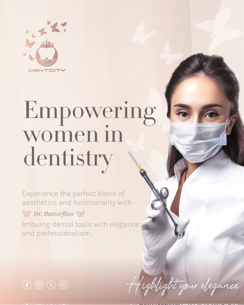 DentCity__'s tweet photo. Empowering Women in Dentistry 🦋
Dentcity's reliability is brought to you by Dr. Butterflies in a design that is unique to you 🤍 🦷

#DentCity 
#dr_butterflies 
#empowering_dentists 
#enhancing_smiles 
#highlight_your_elegance

#dentist #dentistry #dentistryworld #viral #trend https://t.co/IwVYfXHkHE
