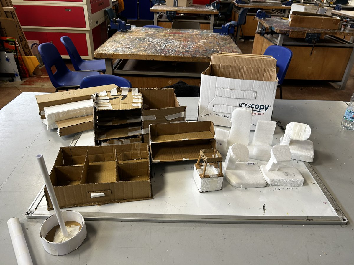 Year 9 model making skills on show, ready to make the real things after half term!