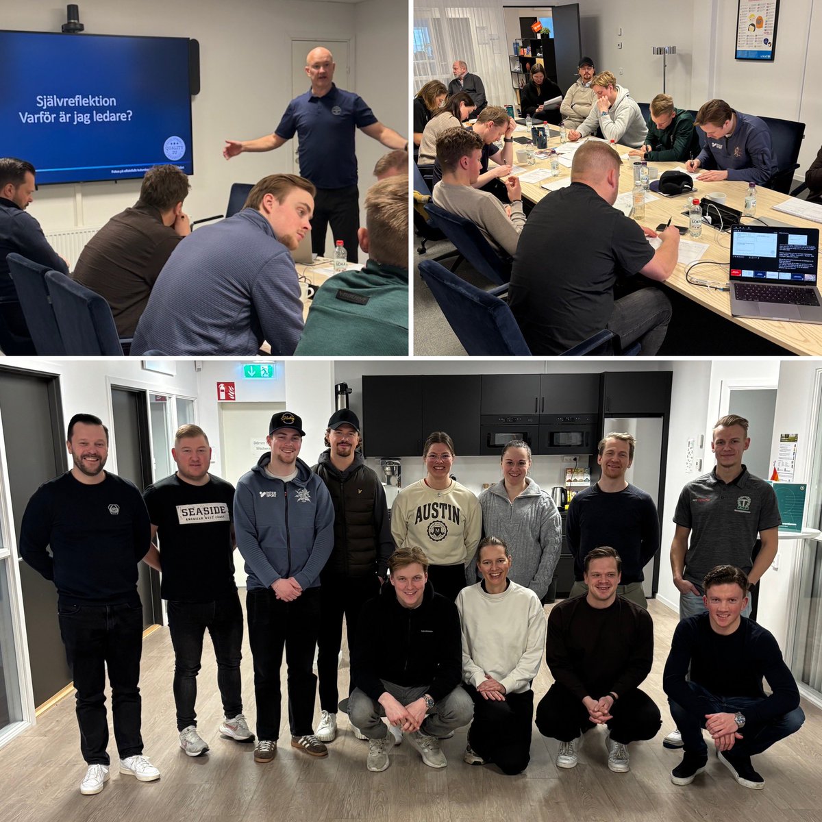 Stort engagemang, driv och nyfikenhet under helgen i Jönköping på Region Syd Ishockeyförbunds Tränarakademi. 🎯🚀
12 tränare från olika föreningar i regionens 7 distrikt. Ledarskapsutveckling i fokus 👍 #ledarskapsutveckling #ledarutbildning