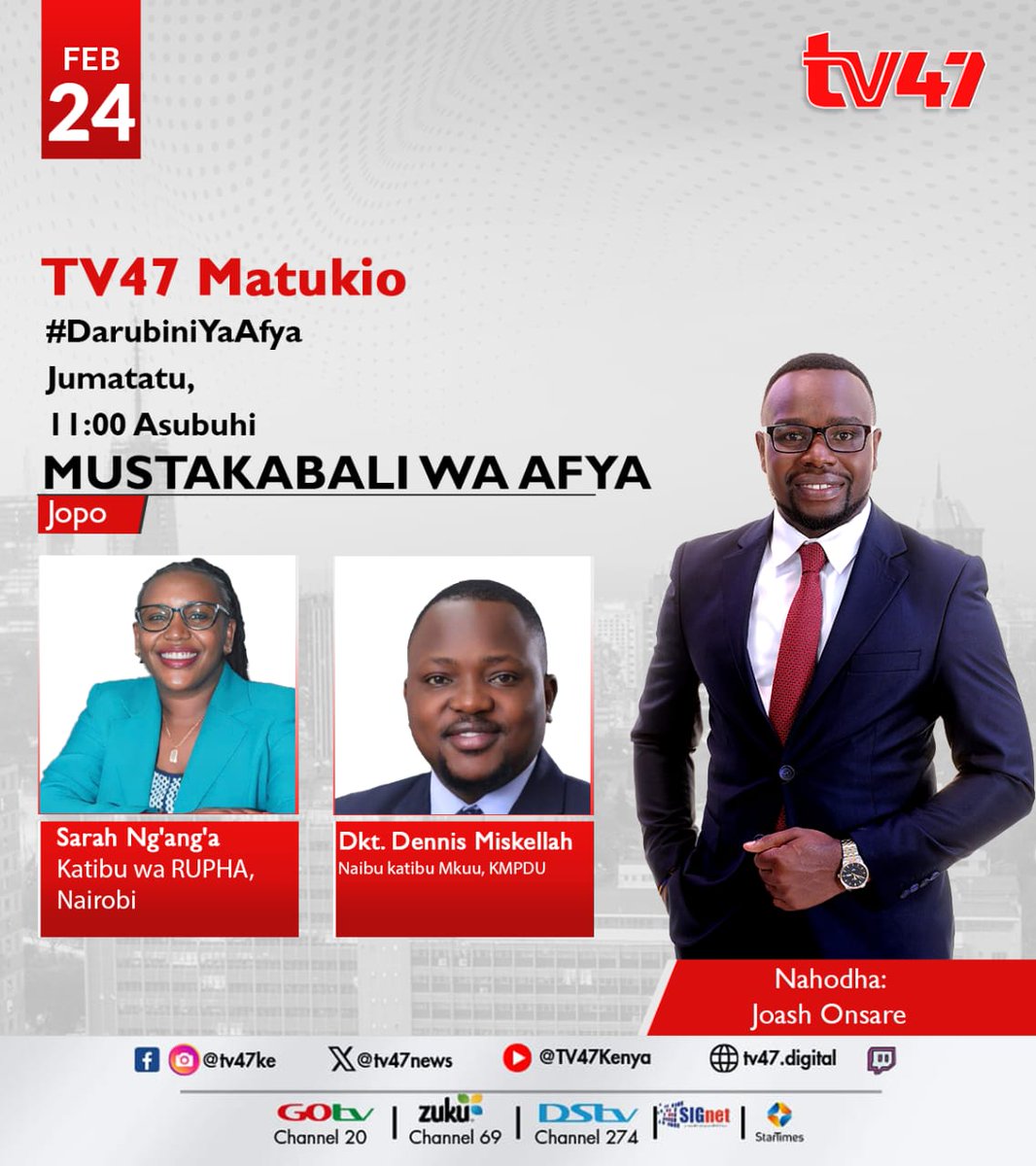 Je, Maoni yako ni yepi baada ya hospitali za kibinafsi kusitisha matumizi ya bima ya SHA? Ungana na Joash Onsare akiangazia Mustakabali wa Afya humu nchini. hashtag #DarubiniYaAfya <a href="/Tv47Newske/">tv47ke</a>