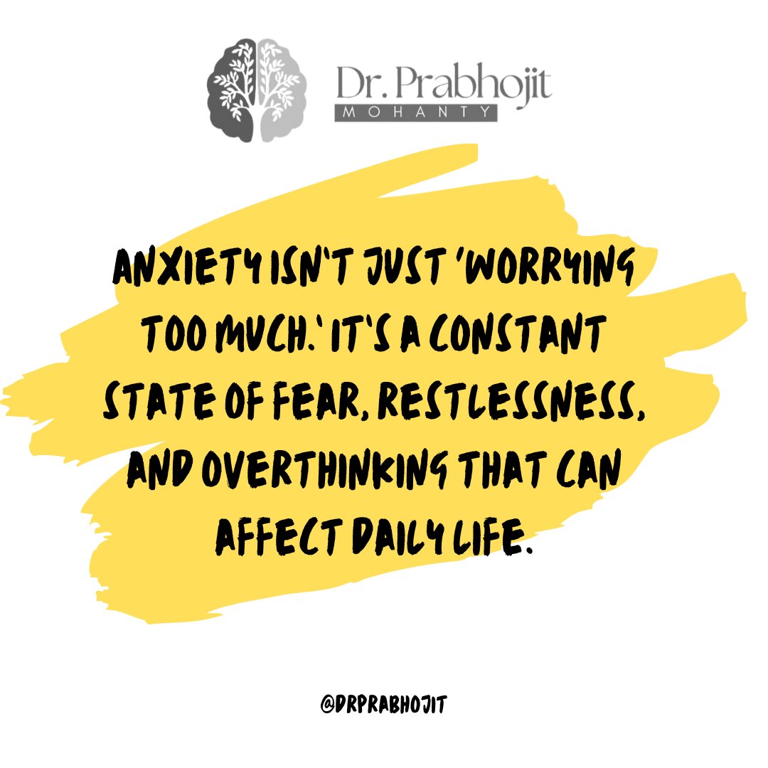 drprabhojit's tweet photo. Anxiety can feel overwhelming, but it doesn’t have to control your life. Take deep breaths, seek support, and be kind to yourself. You are stronger than your anxiety.  #AnxietyAwareness #MentalHealthMatters #YouAreNotAlone #DrPrabhojitMohanty https://t.co/dStwNuh4DZ