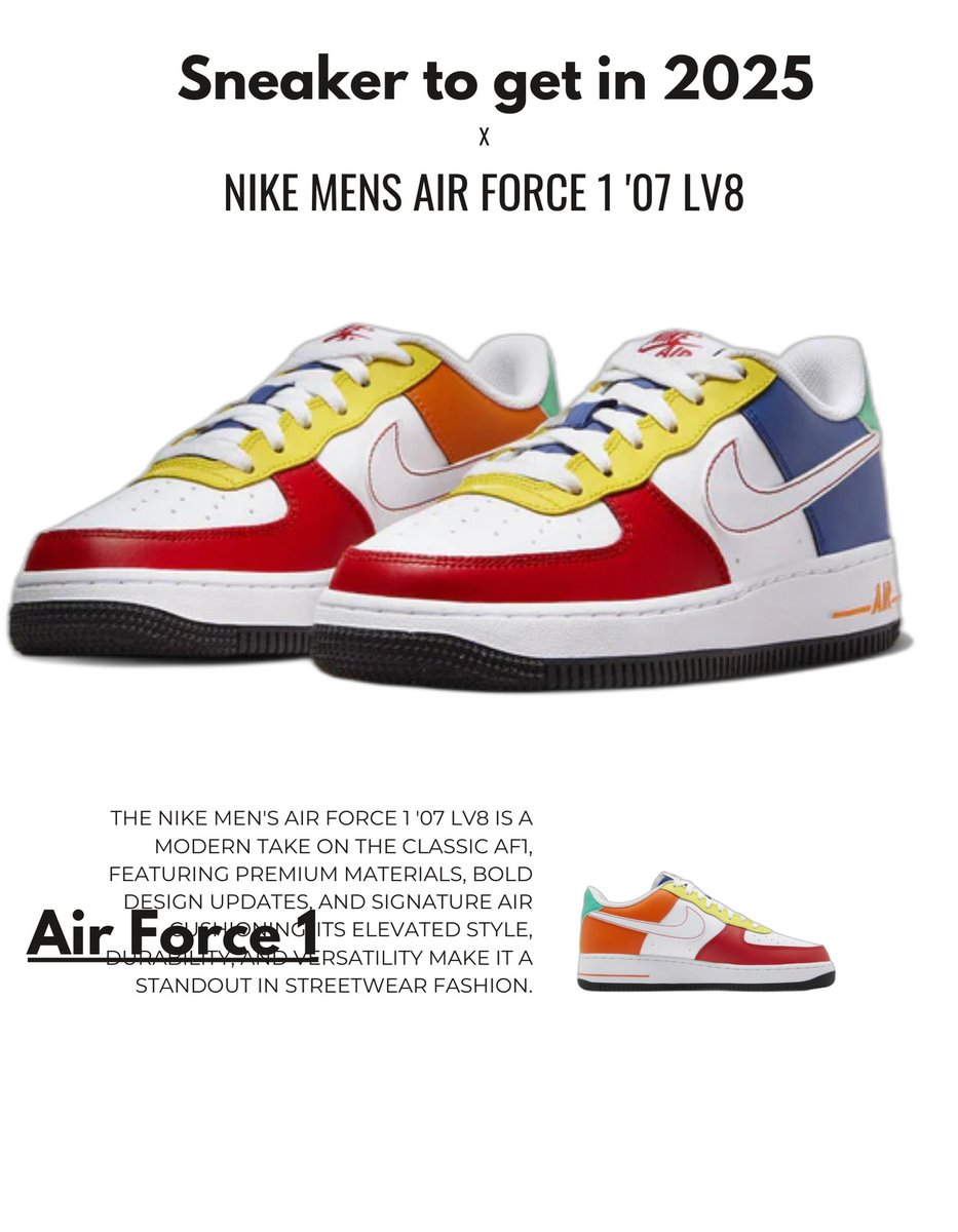 LegacyAirForce's tweet photo. Nike mens Air Force 1 '07 LV8: A Must-Have Sneaker in the U.S. | 2025 Edition
#NikeAirForce1
#AF107LV8
#AirForce1LV8
#Sneakerheads
#StreetwearFashion
#ClassicKicks
#NikeSneakers
#SneakerCulture
#Sneakertogetin2025
#USA
https://t.co/srEfii31d7 https://t.co/LDNBtvqgnh