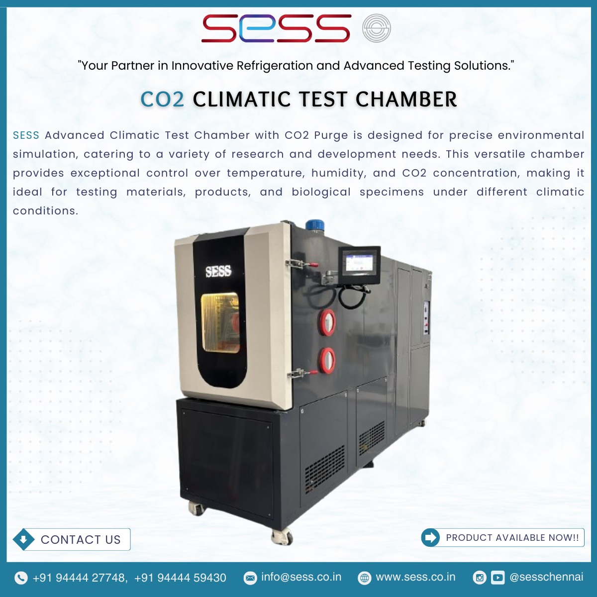 sesschennai's tweet photo. CO2 CLIMATIC TEST CHAMBER!!!
#SESS #SriEaswariScientificSolution #SESSChennai #SESSQuality #SESSClimaticTestChamber #EnvironmentalTesting #TechInnovation #EnvironmentalSimulation #TestChamber #InnovationInTesting #ClimateSimulation #TemperatureTesting #TestingSolutions https://t.co/WeHZa7f4Lz