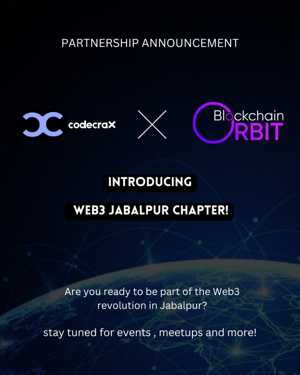 codecrax_'s tweet image. Codecrax  X  BlockchainOrbit 🚀

We&apos;re joining with @Blockchainorbit to push the boundaries of Web3 innovation!

This collaboration marks a new chapter in empowering developers,fostering community growth, and shaping the Future of Web3.

#Codecrax #BlockchainOrbit