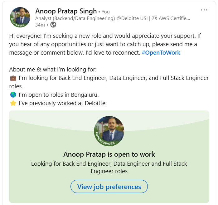 I am looking for new role. For more: linkedin.com/in/aps08