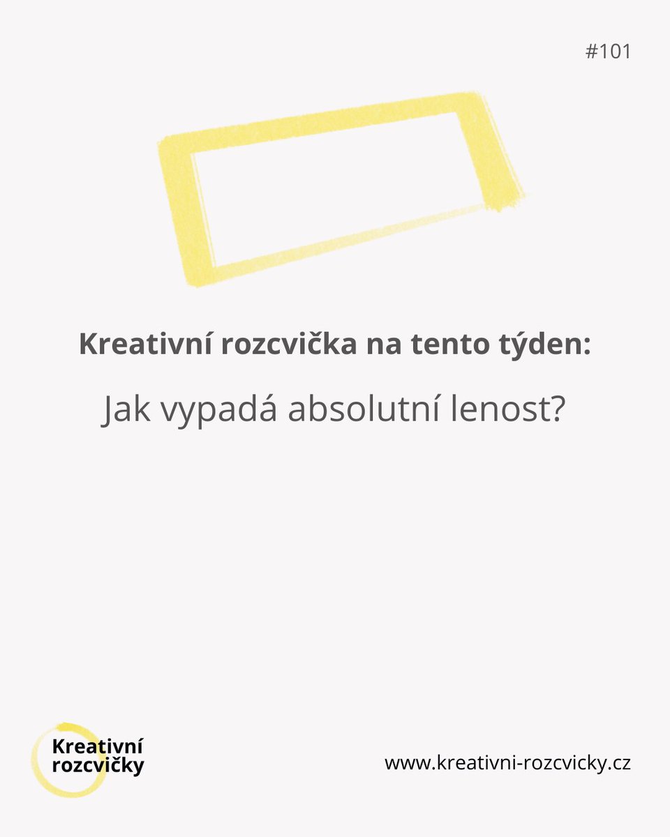 Pondělní kreativní rozcvička #101

👉 Jak vypadá absolutní lenost?

Jedná se o tu nejčistší formu lenosti, kterou si umíte představit.

Je to vlastně taková odvrácená strana produktivity – antiproduktivita.

Kreativitě zdar a lenosti zmar 👋

 #KreativniRozcvicka