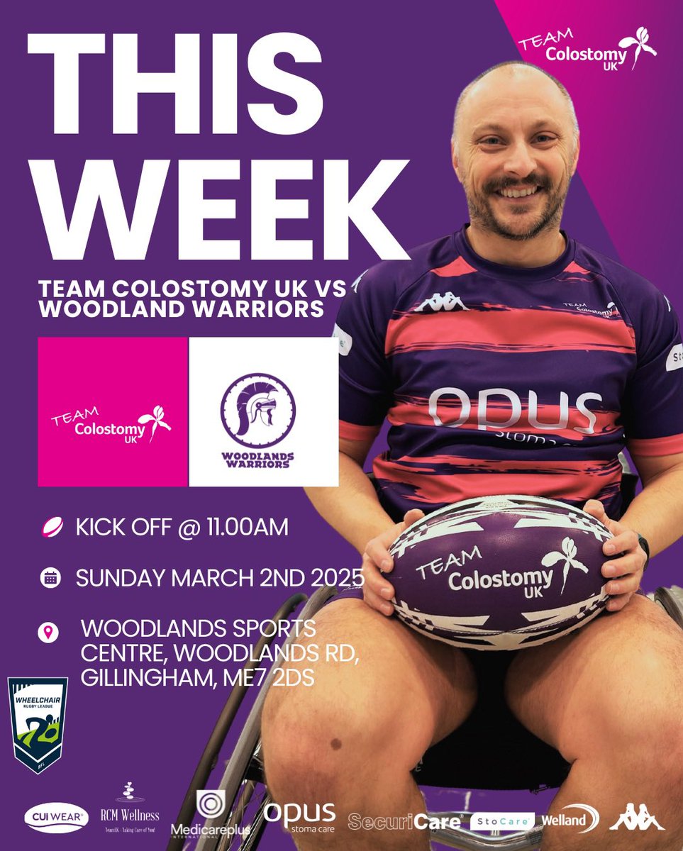 It's Game Week! 😁

Our first hit out of 2025 sees 'Purps on Wheels' travel to Gillingham for a #WheelchairRugbyLeague game with our good friends at <a href="/WoodlandsWarri2/">WoodlandsWarriors-WRL</a> 

If you're in #Kent why not head over to the Woodlands Sports Centre and cheer us on! 🏉 ♿️ 

#UpThePurps💜