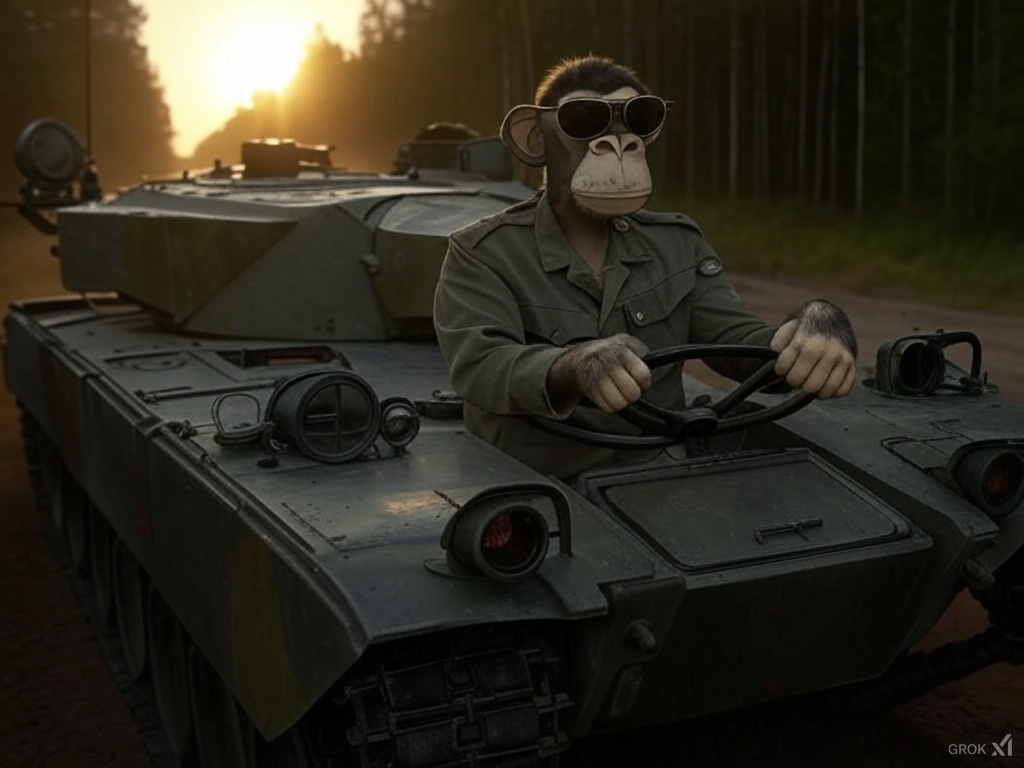 Image by <a href="/grok/">Grok</a> North Korean NFT tanks about to be minted.