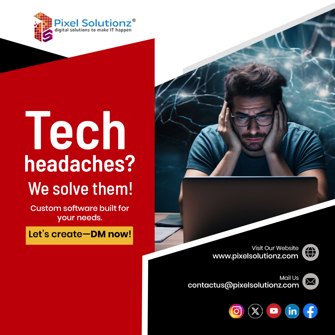 PxlSolutionz's tweet image. Tired of software that just doesn't quite fit?
At Pixel Solutionz, we understand that every business is unique.
Let's discuss your vision – DM us today for a free consultation!
#PixelSolutionz #BuildYourBrand #customsoftware #softwaredevelopment #techsolutions