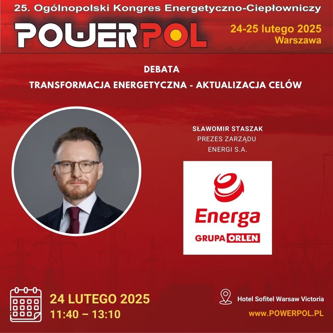 EnergaSA's tweet image. W Warszawie rozpoczyna się XXV Ogólnopolski Kongres Energetyczno-Ciepłowniczy #POWERPOL. W  panelu o godz. 11:40 „Transformacja energetyczna – aktualizacja celów” udział weźmie @SlaStaszak , prezes Zarządu Energi SA. #Energa jest partnerem wydarzenia. ➡️ powerpol.pl