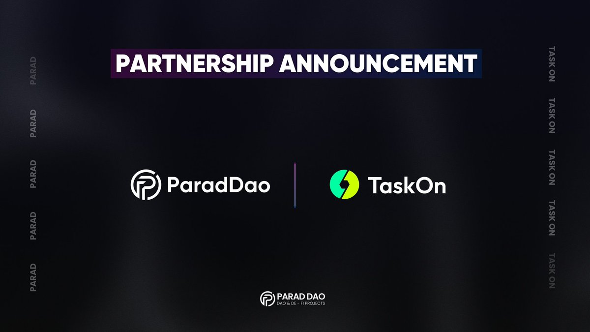 Parad DAO (@prddao) on Twitter photo The excitement is building for the Parad DAO and <a href="/taskonxyz/">TaskOn | Ultimate Web3 Community Growth Platform</a> partnership! π
Surprise rewards will be announced soon! Stay tuned, big opportunities are waiting for you! π₯ #ParadDAO #Taskon #Blockchain #SurpriseRewards #Bitcoin The excitement is building for the Parad DAO and <a href="/taskonxyz/">TaskOn | Ultimate Web3 Community Growth Platform</a> partnership! π
Surprise rewards will be announced soon! Stay tuned, big opportunities are waiting for you! π₯ #ParadDAO #Taskon #Blockchain #SurpriseRewards #Bitcoin