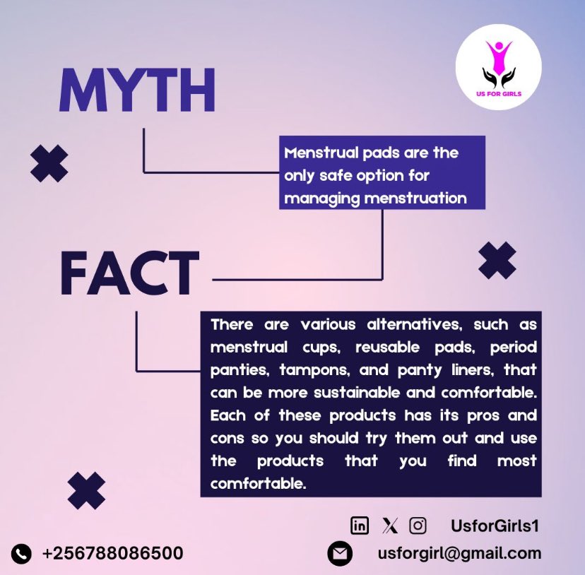 This #MenstrualMonday we would like to remind you that disposable pads are not the only safe products for managing your periods. You can use tampons, period panties, panty liners, menstrual cups or even reusable pads. 
Try them out and see what works for you.