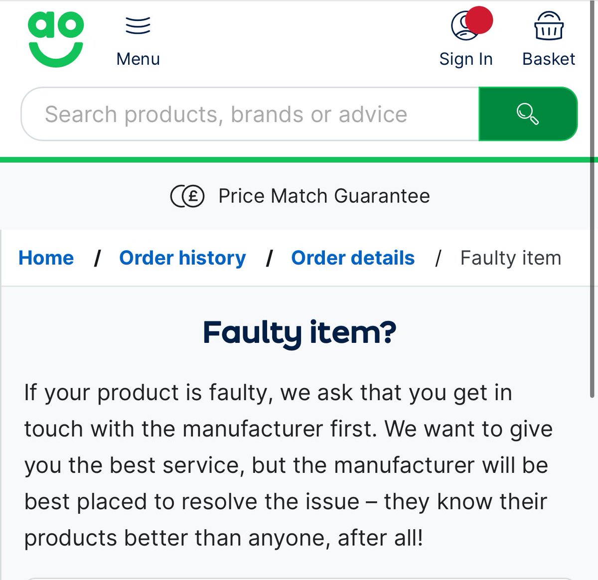 I do love it when a retailer tries to palm you off on the manufacturer which is always far more of a ballache but they spin it as a good thing!!!! 😁😁😁👍👍 <a href="/ao/">AO</a>