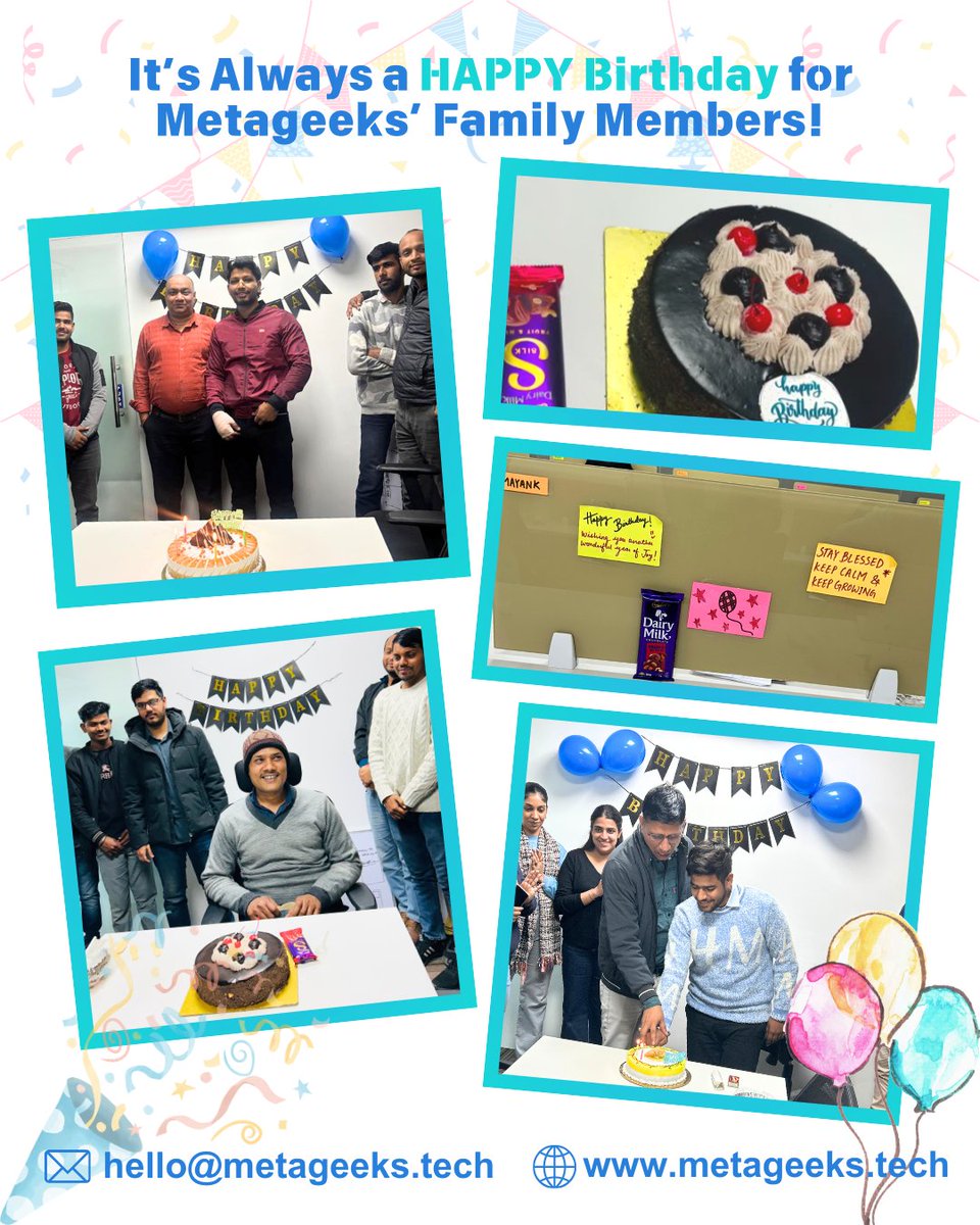 MetaGeeks_tech's tweet image. It was a HAPPY HAPPY BIRTHDAY for Our Team 🎂
Wishing Our Team a year filled with happiness, health and success 🥳
#happybirthdaytoyou #happybirthday #birthdaycelebration #happybirthdaycake #HappyBirthdayWishes #birthdaycake #employeebirthdaycelebration #employeebirthday…
