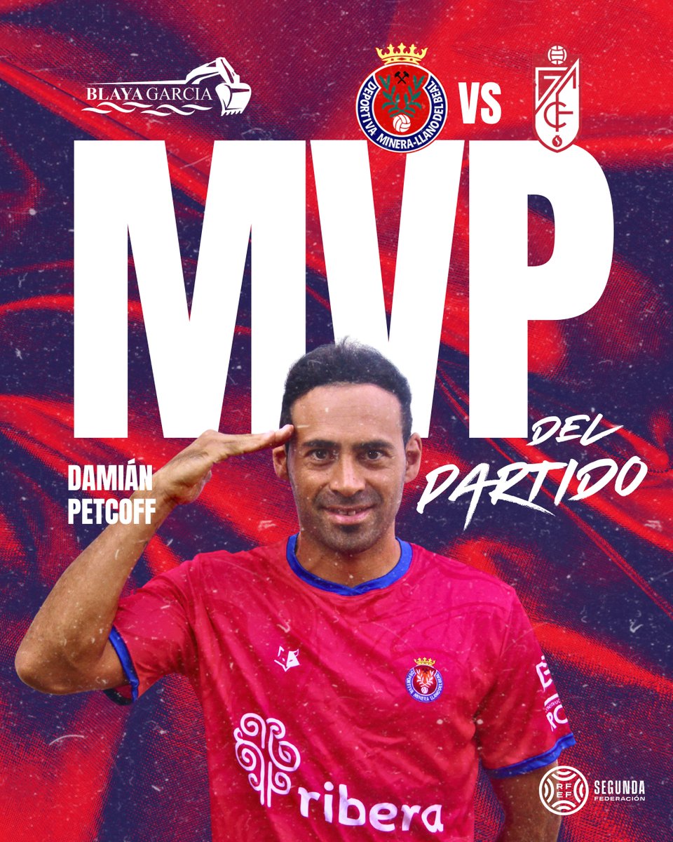 Club Deportiva Minera (@deportivaminera) on Twitter photo ¡El 𝐣𝐞𝐟𝐞𝐜𝐢𝐭𝐨 marca los tiempos! 🫡
<a href="/DamianPetcoff/">Damián Petcoff</a> es el 𝐌𝐕𝐏 𝐁𝐥𝐚𝐲𝐚 𝐆𝐚𝐫𝐜𝐢́𝐚 del #DeportivaMineraRecGranada
#CorazónMinero | #AlmaDeGuerrero ¡El 𝐣𝐞𝐟𝐞𝐜𝐢𝐭𝐨 marca los tiempos! 🫡
<a href="/DamianPetcoff/">Damián Petcoff</a> es el 𝐌𝐕𝐏 𝐁𝐥𝐚𝐲𝐚 𝐆𝐚𝐫𝐜𝐢́𝐚 del #DeportivaMineraRecGranada
#CorazónMinero | #AlmaDeGuerrero