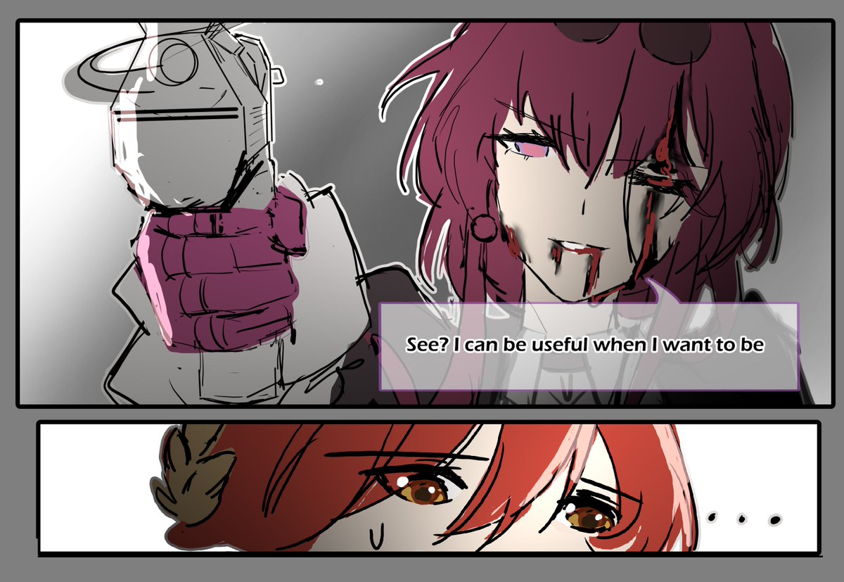 _Shataigne_'s tweet photo. #Kafhime comic 4/4
just wanted to add some context before himeko saves kafka 

( it's funny how kafka dying in an alley is a current trope of this fandom haha ) 
( also, i'm sorry this is really sketchy and rough drawing 😅 ) 

https://t.co/NghuKL5YAz https://t.co/VBhDR85jCY