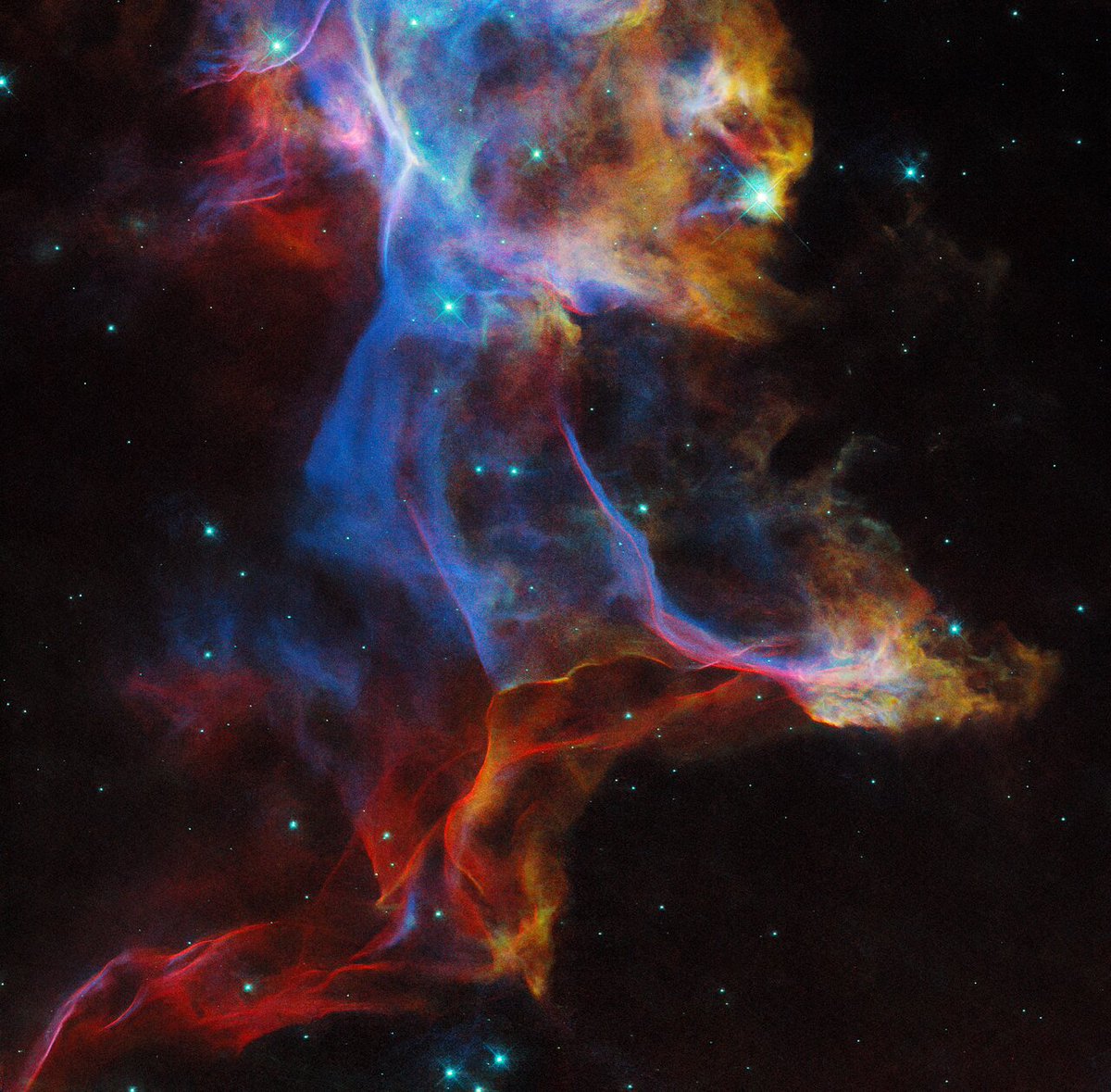 HUBBLE_space's tweet image. Our ESA/Hubble Picture of the Week lifts the veil on a supernova remnant 💥🪦 1/4
