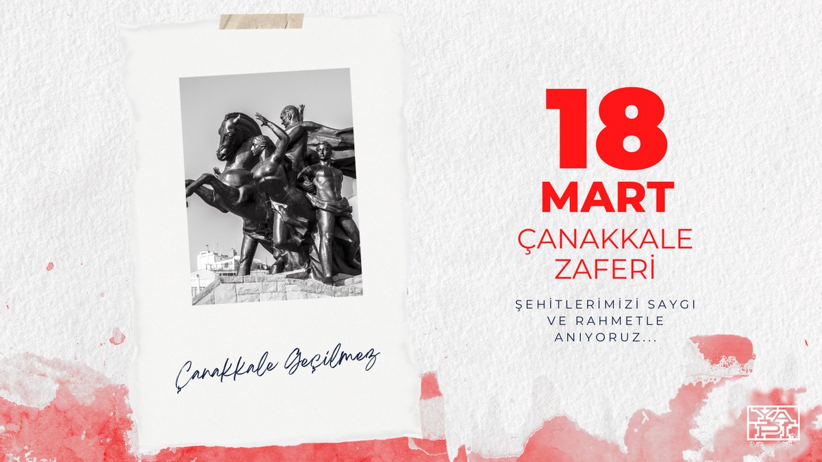 18 Mart Çanakkale Zaferi'nin 110. yılında, vatan uğruna canlarını feda eden aziz şehitlerimizi rahmet ve minnetle anıyoruz.

Çanakkale geçilmez!
#YapıMerkezi #ÇanakkaleZaferi