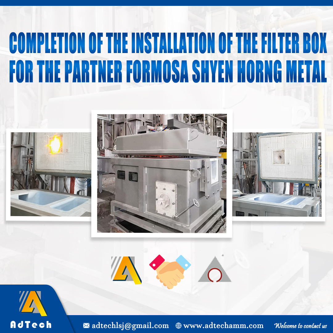AdTech_Aluminum's tweet photo. ๐ Our team of overseas sales engineers has successfully installed gas heated plate filter box for our partner formosa shyen horng metal to help their production efficiency! #AdTech #AdTech #GlobalPartnership #ChinaManufacturing
#FilterBox #FiltrationTechnology #AluminumCasting https://t.co/MeVpSpKXZE
