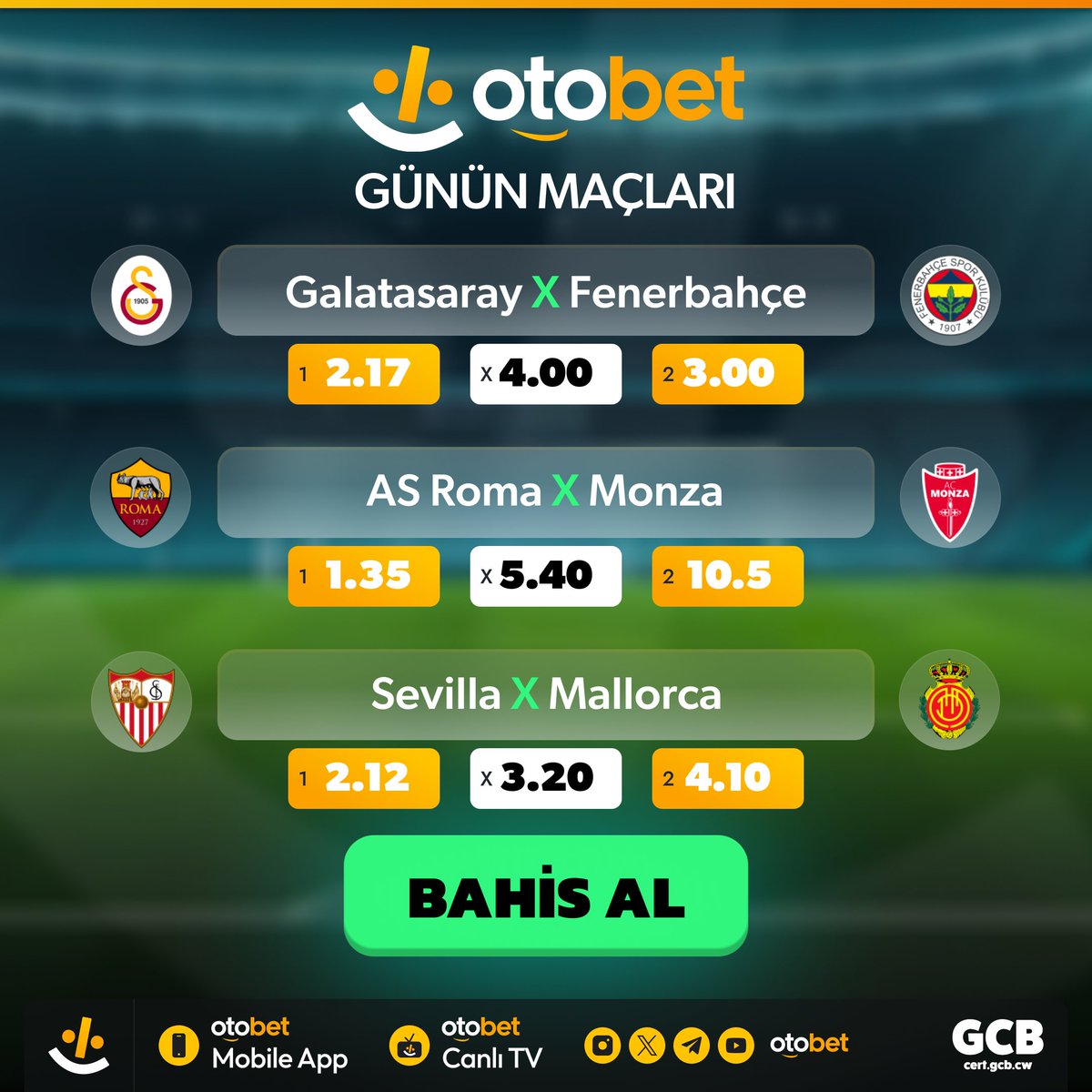 ⚽️ Günün En Heyecan Verici Maçları Otobet'te !

📌 Bugünün karşılaşmalarını sizin için derledik!

✅ En Yüksek Oranlar
✅ Hızlı Güvenilir İşlemler
✅ Mobil Uygulama ile Kolay Erişim
✅ Otobet TV Canlı Yayın İmkanı

⭐️ Kazancın Adresi, Futbolun Merkezi!

⚡️ cutt.ly/4eJCYpSE