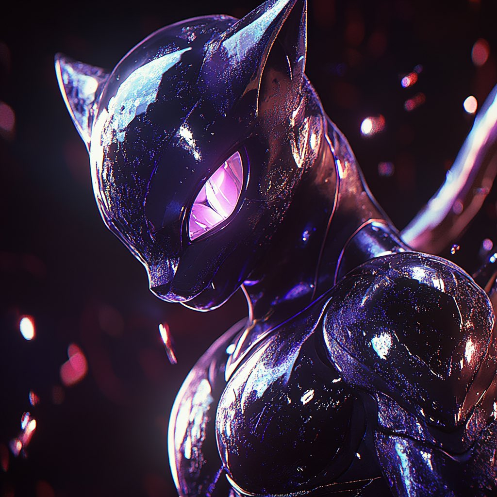 usualflow44's tweet image. Mewtwo concept art w midjourney, pretty cool