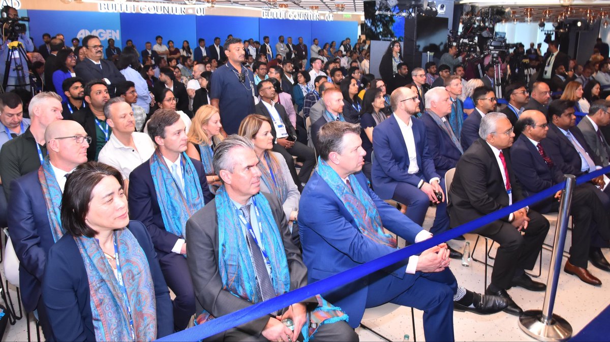 TelanganaCMO's tweet photo. Hon'ble Chief Minister @revanth_anumula inaugurated the Amgen India facility site in Madhapur, marking a significant milestone for the biotechnology sector. The government had signed an agreement with @Amgen during the Chief Minister’s visit to the United States last August, and today’s inauguration brings the company’s first development center to Hyderabad.

✅Speaking at the event, the Chief Minister expressed his pride in the establishment of Amgen’s development site in Hyderabad, calling it a testament to the city’s growing prominence in the biotechnology sector.

✅“During my visit to the Amgen R&D center in San Francisco last August, along with IT and Industry Minister Shri @Min_SridharBabu, I witnessed first-hand how the company is transforming lives through scientific innovation, research, pharmaceutical advancements, and biotechnology,” the Chief Minister remarked.

✅The Chief Minister emphasized that with the opening of this new facility, #Hyderabad is further strengthening its position as a global hub for innovation and technology in biotechnology and life sciences. He stated that #Telangana is already at the forefront of advancements in life sciences, pharmaceuticals, and biotechnology.

✅He also expressed hope that this new facility would play a key role in enhancing the organization’s global digital capabilities. “We are committed to growing Telangana’s economy into a trillion-dollar GDP state and positioning Hyderabad as a leading global city, particularly as a key destination in the 'China Plus One' strategy,” he added.

✅The Chief Minister assured Amgen of the state’s continued support for its long-term development and encouraged the company to invest more in research collaborations, skill development programs, and academic partnerships to further strengthen the sector.

✅Amgen Chairman and CEO Mr Robert A. Bradway, @USCGHyderabad Jennifer Larson, and other dignitaries were present at the inauguration. 
#AmgenIndia #Biotechnology #TelanganaRising