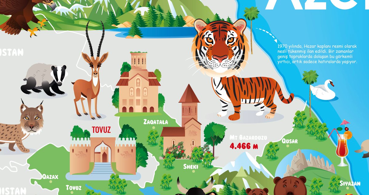 hayatadairs's tweet image. “Azerbaycan’ın en önemli şehirleri, tarihi yapıları ve doğal güzellikleri bu haritada! 🌍🎨
#Azerbaycan #Baku #CartoonMap #VisitAzerbaijan”**