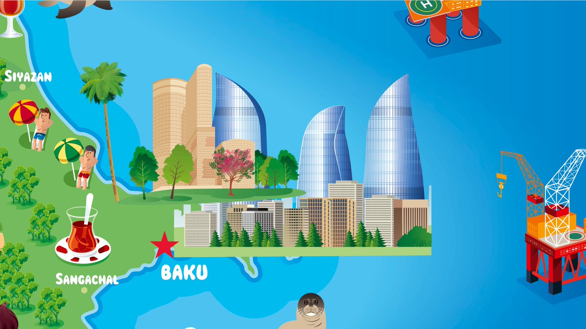 hayatadairs's tweet image. “Azerbaycan’ın en önemli şehirleri, tarihi yapıları ve doğal güzellikleri bu haritada! 🌍🎨
#Azerbaycan #Baku #CartoonMap #VisitAzerbaijan”**