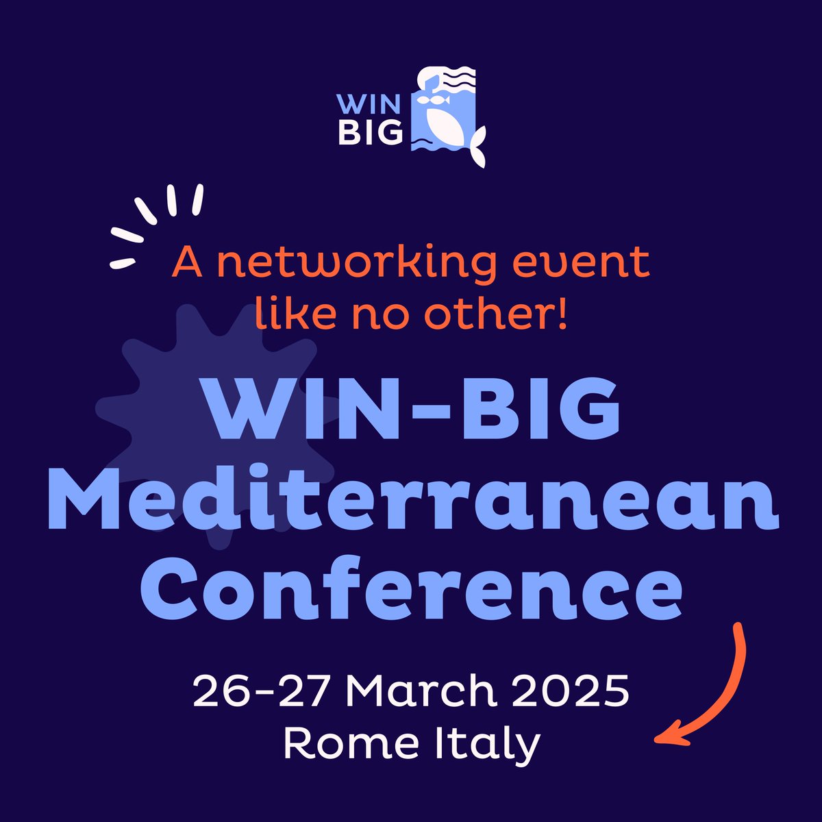 #BlueEconomy innovation begins with #inclusivity 💙

Join us in Rome for a #networking event designed to empower #women!
🌊A dynamic conference day
🌊Targeted Learning Labs

Free registration is required - spots for days 2 &amp; 3 are limited, sign up today!
👉WINBIG_MED.eventbrite.com