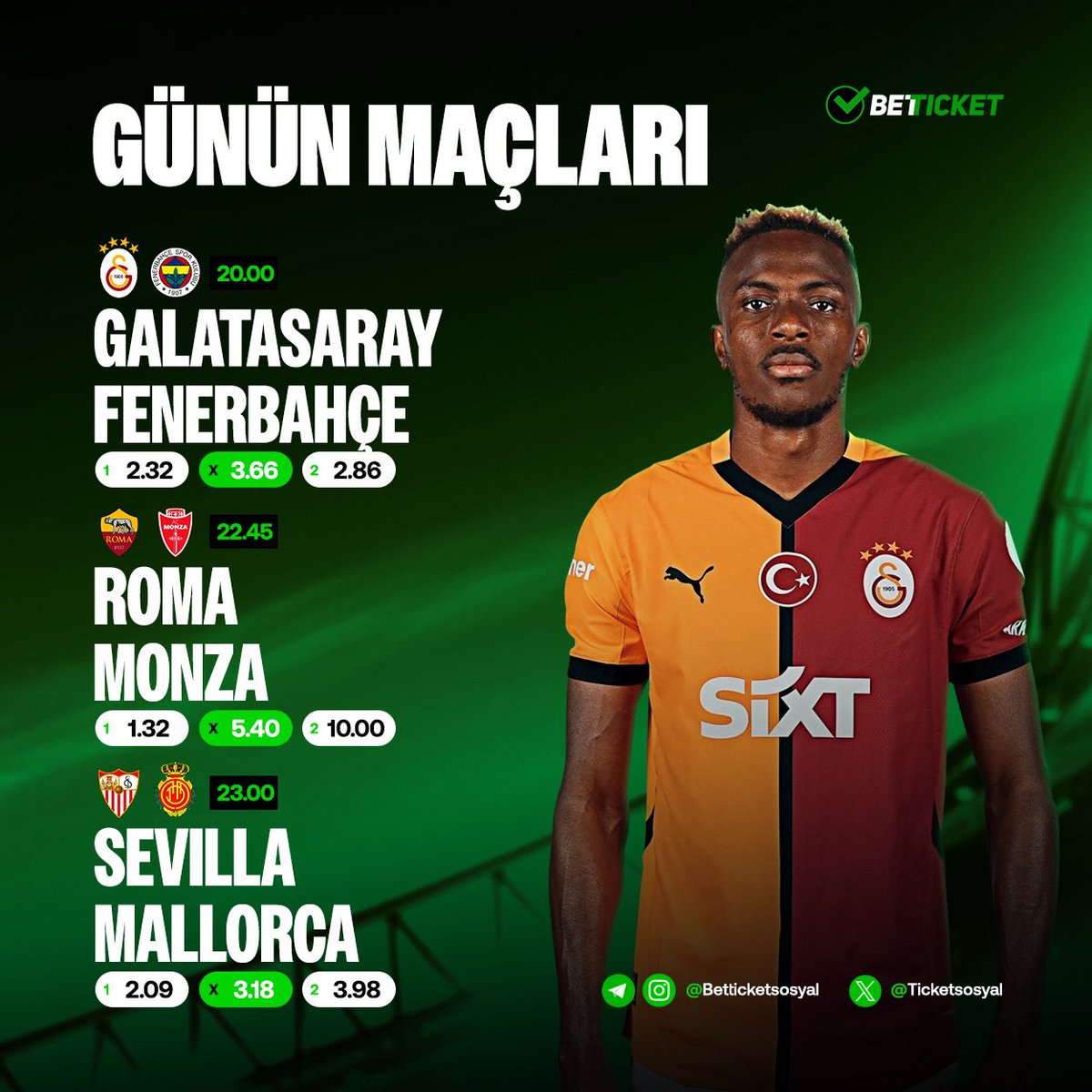 ⚡️Günün Maçlarında BETTICKET'In arttırılmış oranlarını gördünüz mü ? Bugün tam size göre 🤩

🔗 BETTICKET’ın kazandıran dünyası seni bekliyor: ws.tc/betticketgiris