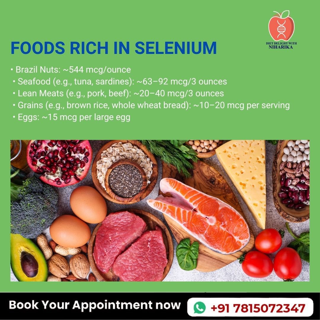 NiharikaDash14's tweet photo. Selenium is an essential mineral that plays a vital role in maintaining our overall health. Learn more about its benefits and don’t forget to share this post with your friends and family!
#HealthTips #SeleniumBenefits #EssentialMinerals #HealthyLiving #ShareTheKnowledge #NutritionMatters #DietDelightWithNiharika #NiharikasNutriNourish #WellnessJourney