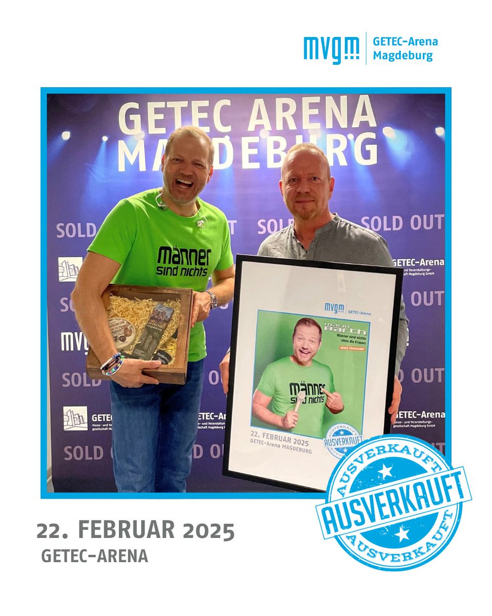 🎤 Ausverkauft! 🎤 Mario Barth hat die GETEC-Arena mit „Männer sind nichts ohne die Frauen“ am Samstagabend gerockt! 🏆🔥 Dafür gab’s unseren Sold Out Award! Herzlichen Glückwunsch lieber Mario!

#MarioBarth #SoldOut #GETECArena #MVGM